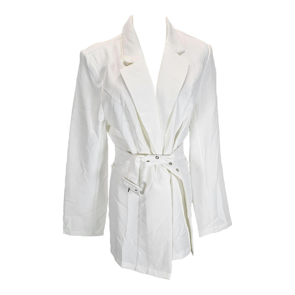 Shein Chic White Women's Suit - Power Dressing, But Make It Fashion/XL